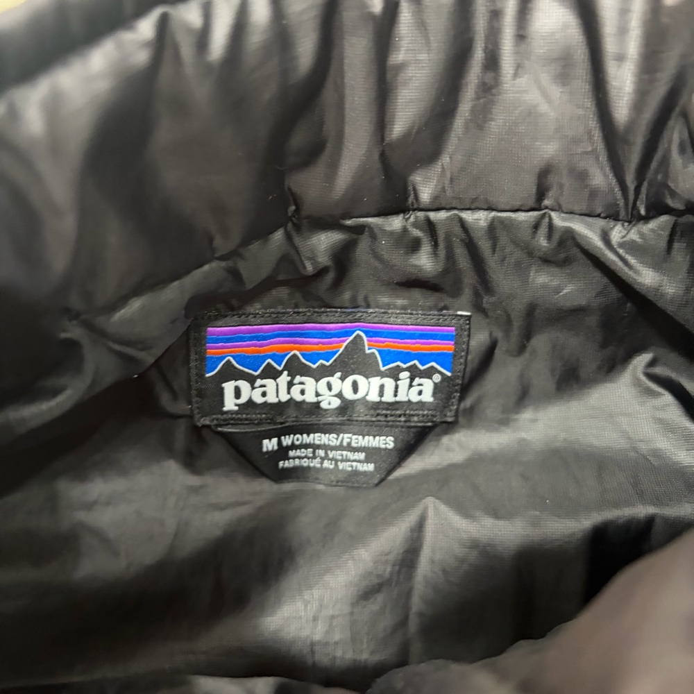 Patagonia Vest Womens Sz M Black Nano Puff Full Zip Filled Light Puffer *LOGO - Picture 8 of 11